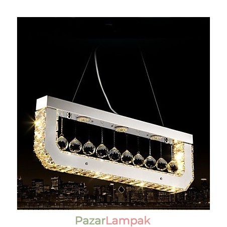 Crystal Csillár Csepplámpa Téglalap alakú Sárga Fény Crystal Csillár Csepplámpa Téglalap alakú Sárga Fény