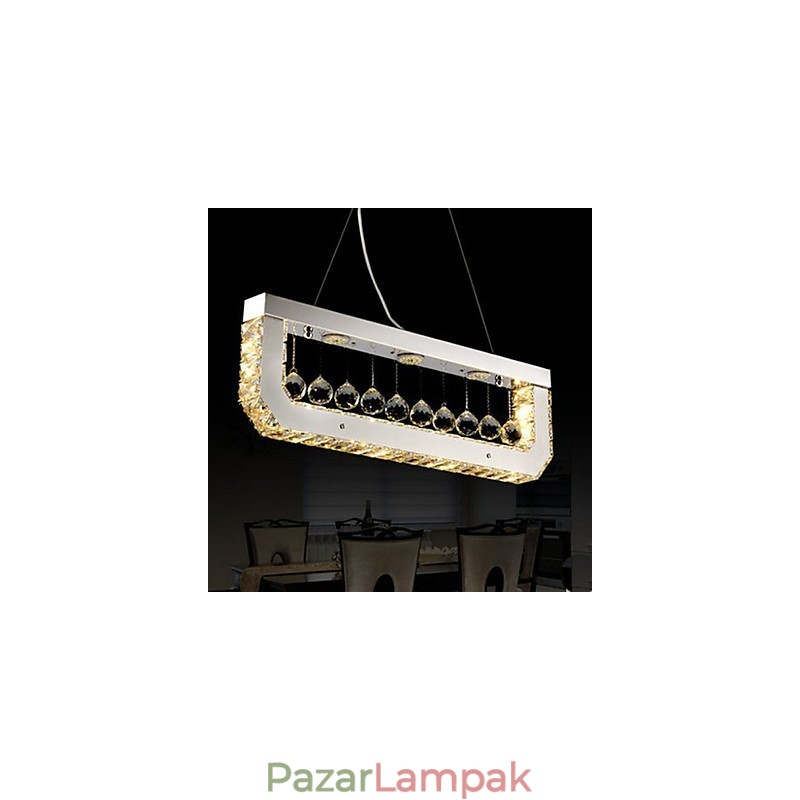 Crystal Csillár Csepplámpa Téglalap alakú Sárga Fény