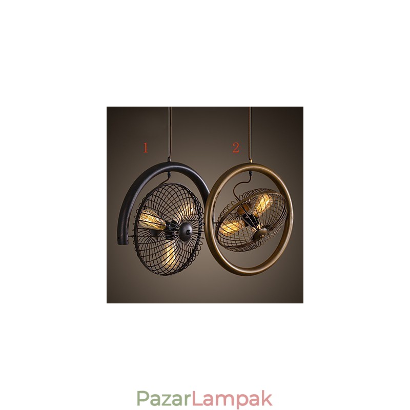 Retro klasszikus fém mennyezeti ventilátor lámpák Egyszerű függőlámpák Cafe függőlámpa