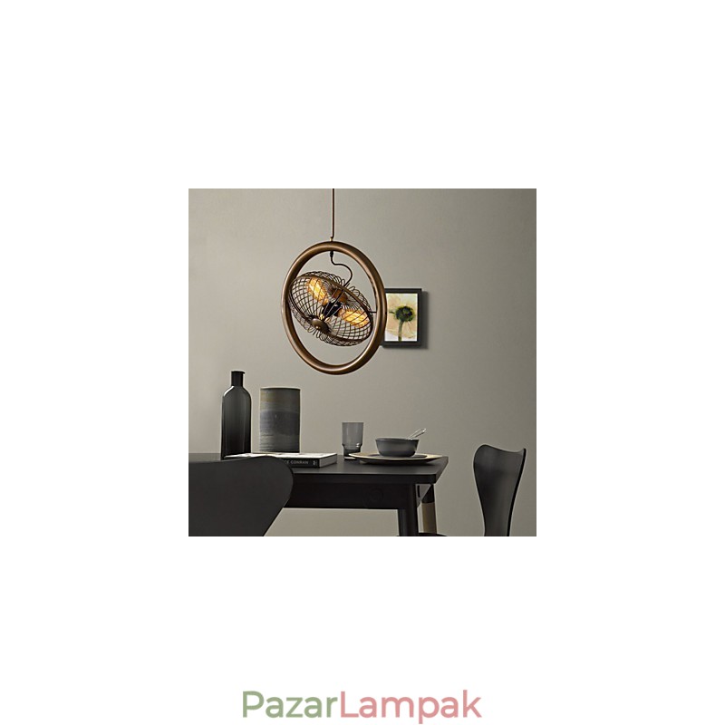 Retro klasszikus fém mennyezeti ventilátor lámpák Egyszerű függőlámpák Cafe függőlámpa