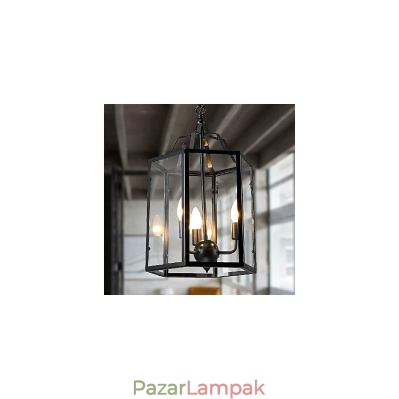 Hagyományos klasszikus Vintage Retro Lámpás Country mini stílusú festmény fém függesztékes világítás