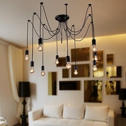 Csillár Vintage Design izzók, Living 10 Lights függőlámpa