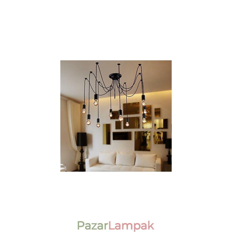 Csillár Vintage Design izzók, Living 10 Lights függőlámpa