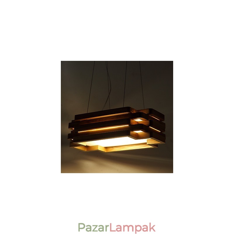 Modern, modern, vidéki mini stílusú fa bambusz függőlámpa