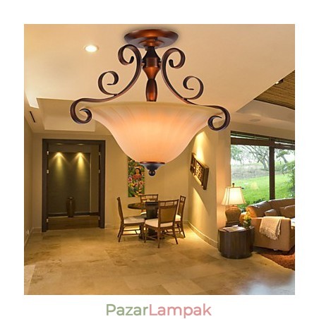 Rusztikus Lodge Vintage mini stílusú festmény fém függőlámpa