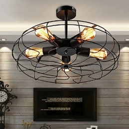 Ipari vintage fém ventilátor függőlámpa Steampunk mennyezeti csillár lámpa