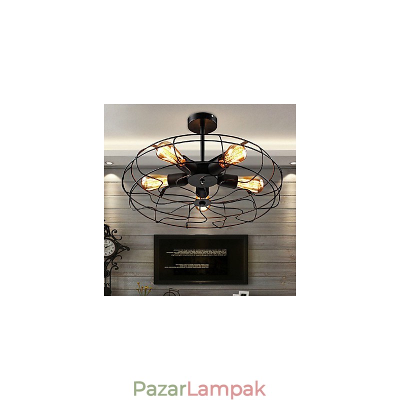 Ipari vintage fém ventilátor függőlámpa Steampunk mennyezeti csillár lámpa