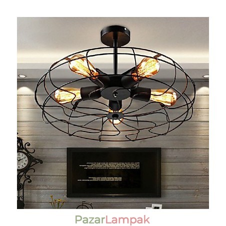Ipari vintage fém ventilátor függőlámpa Steampunk mennyezeti csillár lámpa Ipari vintage fém ventilátor függőlámpa Steampunk mennyezeti csillár lámpa
