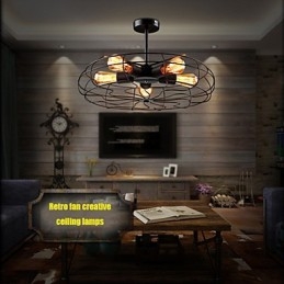 Ipari vintage fém ventilátor függőlámpa Steampunk mennyezeti csillár lámpa
