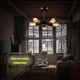 Ipari vintage fém ventilátor függőlámpa Steampunk mennyezeti csillár lámpa