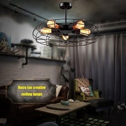 Ipari vintage fém ventilátor függőlámpa Steampunk mennyezeti csillár lámpa