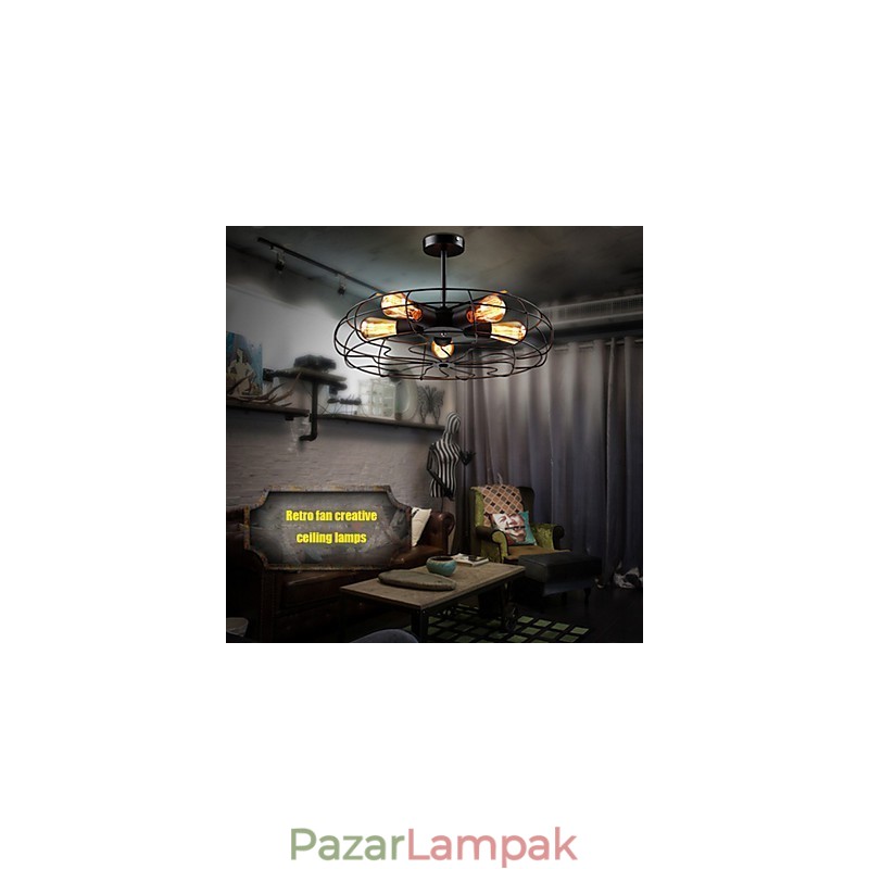 Ipari vintage fém ventilátor függőlámpa Steampunk mennyezeti csillár lámpa