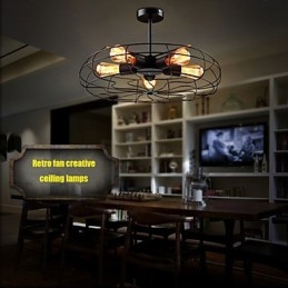 Ipari vintage fém ventilátor függőlámpa Steampunk mennyezeti csillár lámpa