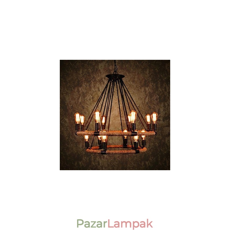 Hagyományos klasszikus rusztikus Lodge Vintage Retro Country festmény fém függőlámpa