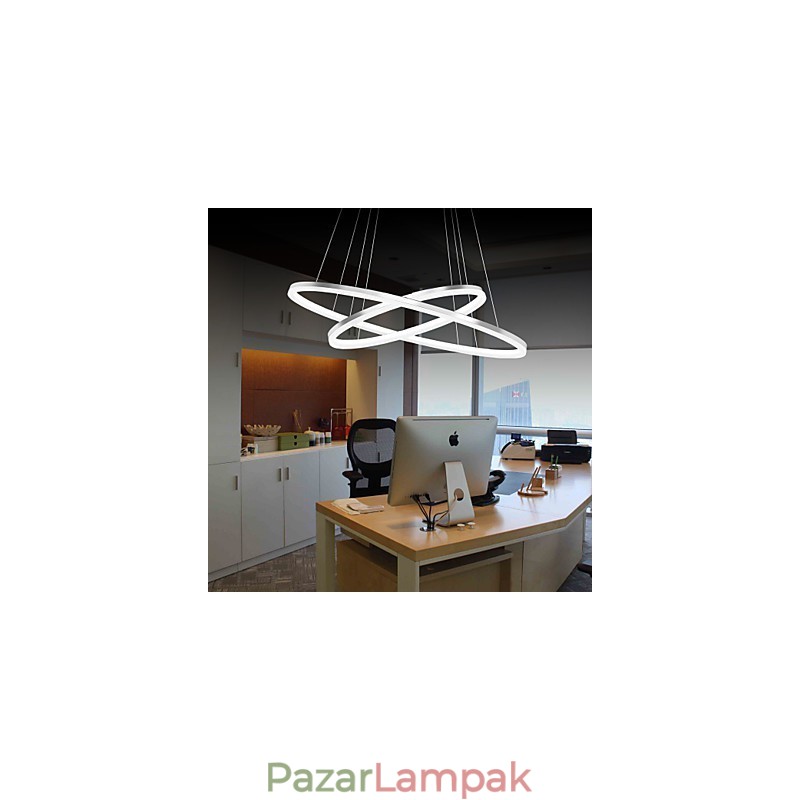 Modern dizájn függőlámpa 4 Kiváló minőségű akril dupla gyűrűvel