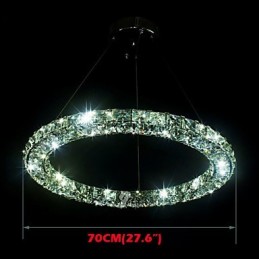 Kristály függő világítás Modern, egy D70CM háromoldalas K9 kristály beltéri mennyezeti lámpatestek