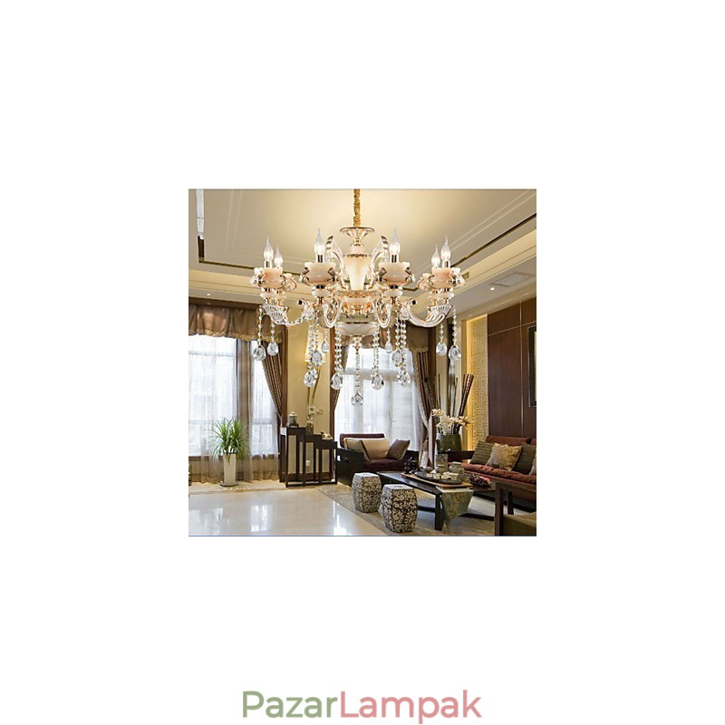 Egyszerű európai luxus Type Gold Jade cinkötvözet lámpa