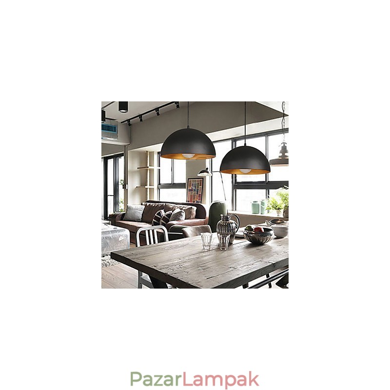 Kreatív lámpa, kerek kéményes csepplámpa Kovácsoltvas karakteres ételek csillár fekete-fehér