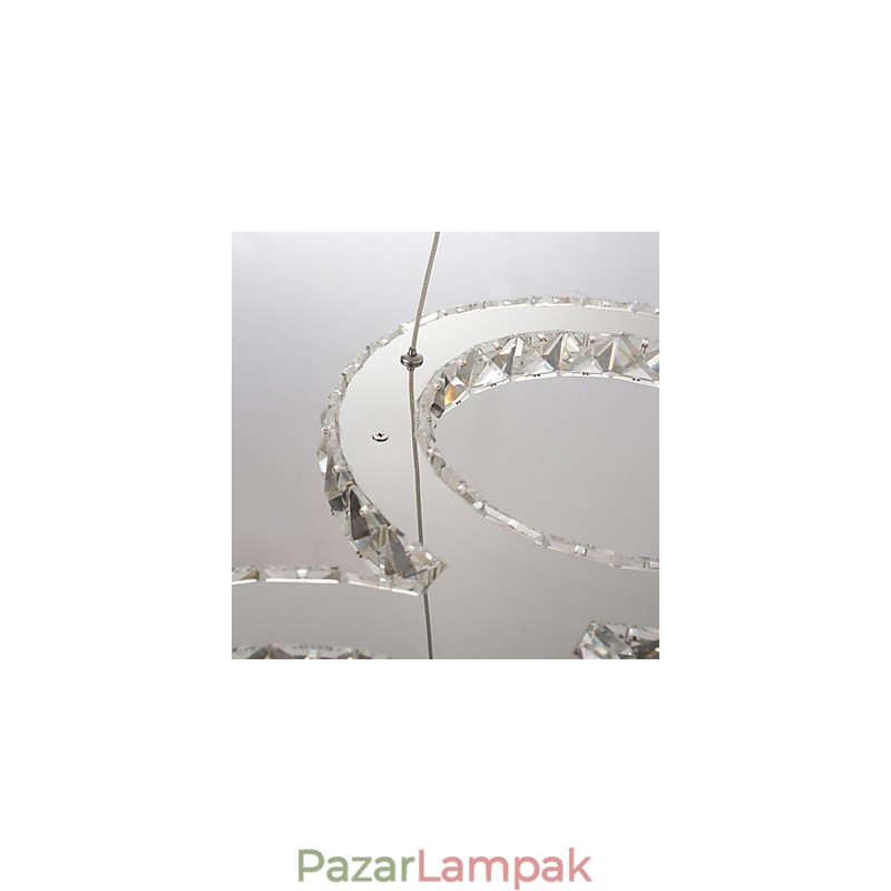 Modern, modern kristály króm fém függőlámpa