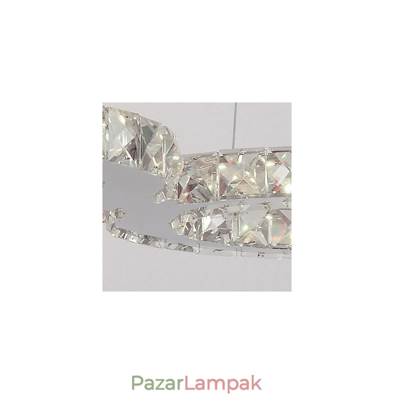 Modern, modern kristály króm fém függőlámpa