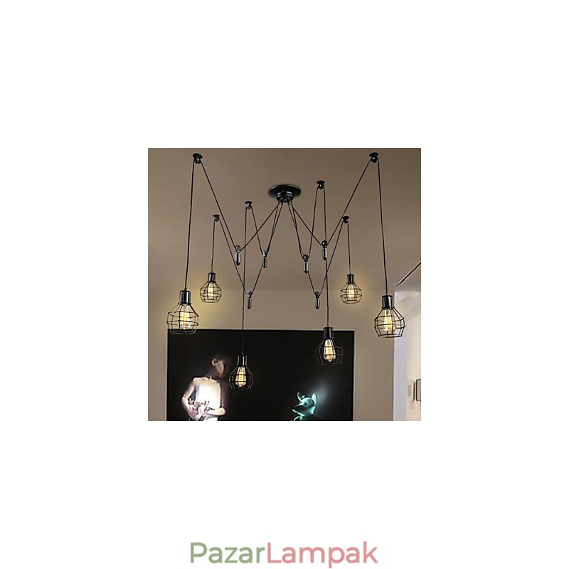 6 lámpa Country Designers fém függőlámpa