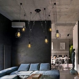 6 lámpa Country Designers fém függőlámpa