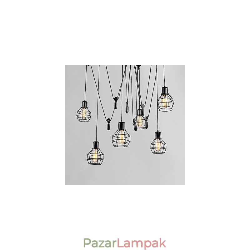 6 lámpa Country Designers fém függőlámpa