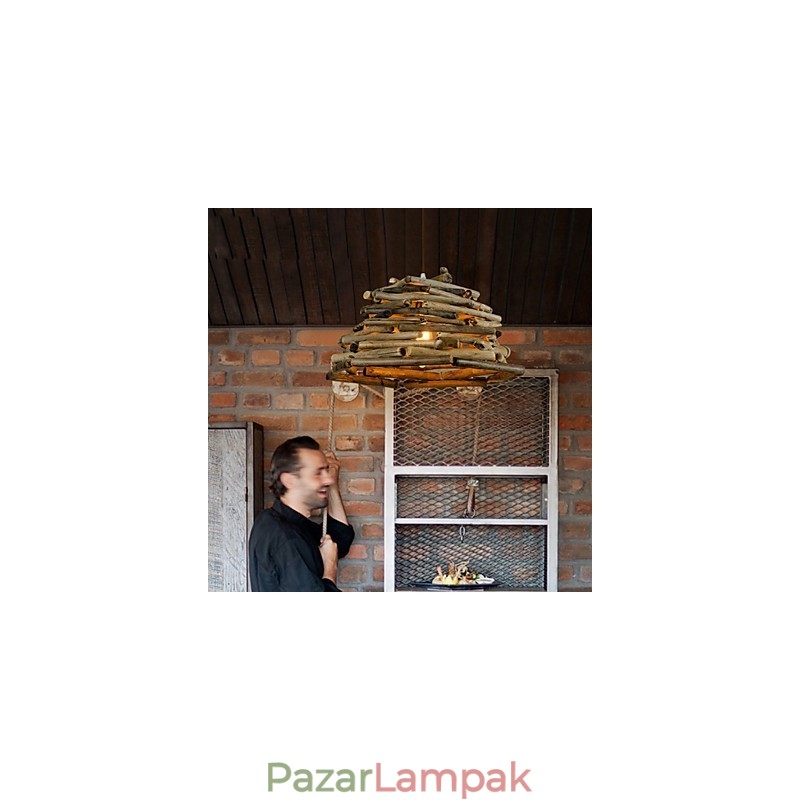 Retro klasszikus fa mennyezeti lámpák Egyszerű függőlámpák Cafe függőlámpa