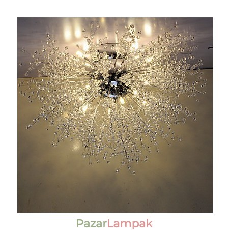 G4 Mitated Crystal függőlámpa, rozsdamentes acél 90cm átmérőjű