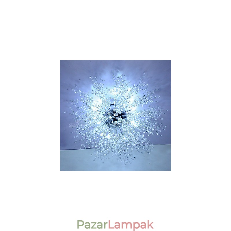 G4 Mitated Crystal függőlámpa, rozsdamentes acél 90cm átmérőjű