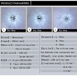 G4 Mitated Crystal függőlámpa, rozsdamentes acél 90cm átmérőjű