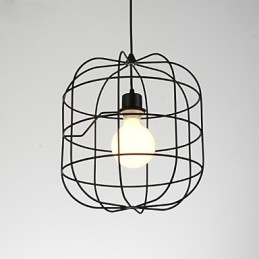 Mini művészi madárkalitkás függőlámpa 1 világos Mordern Simplicity kivitelben fekete fehér fém szénacél csepplámpa