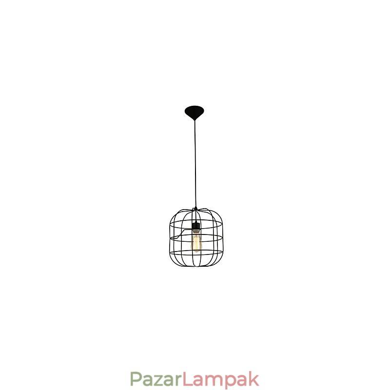 Mini művészi madárkalitkás függőlámpa 1 világos Mordern Simplicity kivitelben fekete fehér fém szénacél csepplámpa