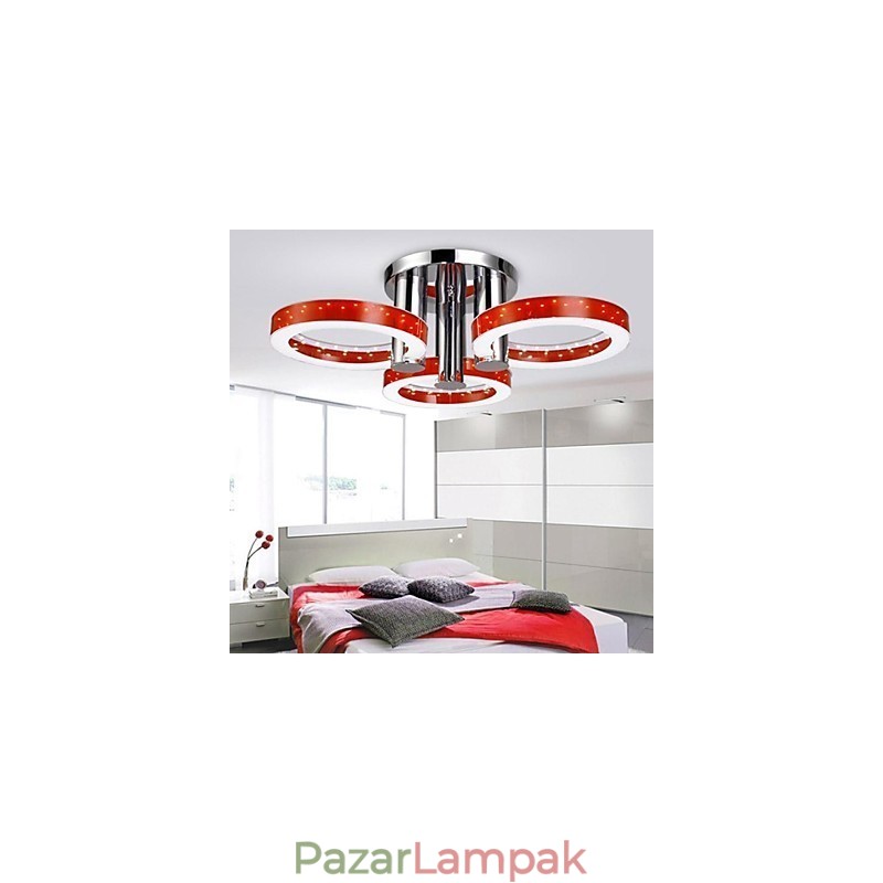 Modern, modern króm fém csillár süllyesztett rögzítés