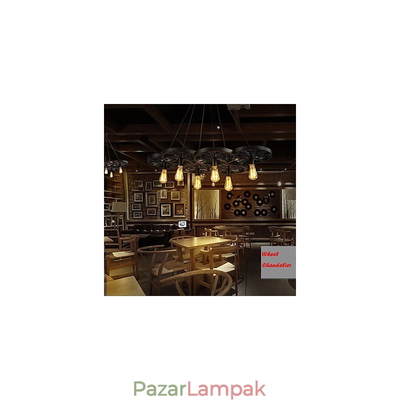 Tetőtéri Függeszték Kerékes csillár Rusztikus Vintage Retro Country Étkező Fém+Festés