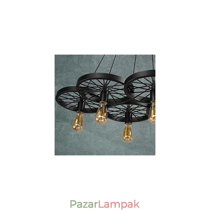 Tetőtéri Függeszték Kerékes csillár Rusztikus Vintage Retro Country Étkező Fém+Festés