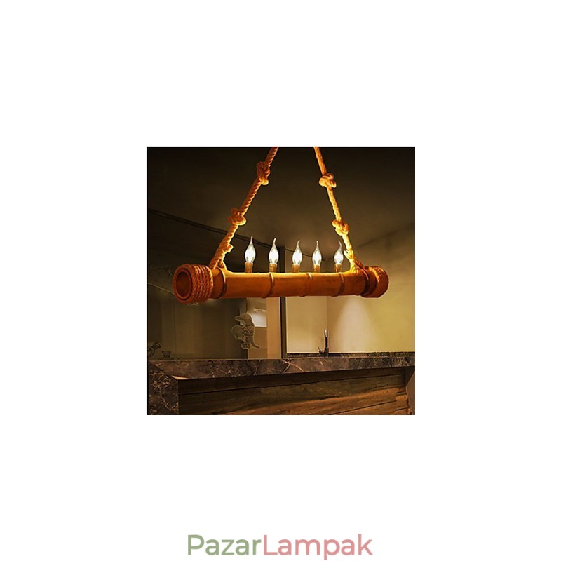 Cafe Pastoral Nostalgia dekoratív bambusz csillár