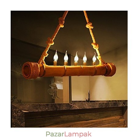 Cafe Pastoral Nostalgia dekoratív bambusz csillár