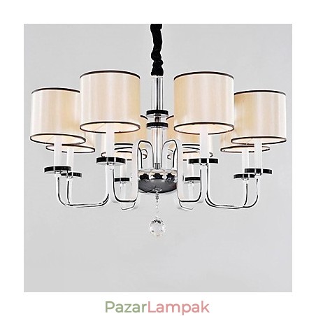 Modern modern kristály króm fém csillár