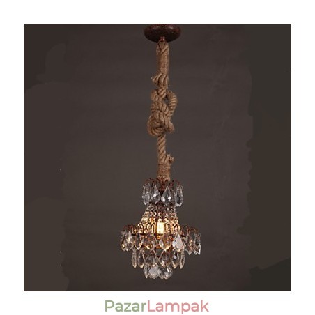 Retro lounge Kender ipari szélutánzat kristálycsillár Retro lounge Kender ipari szélutánzat kristálycsillár
