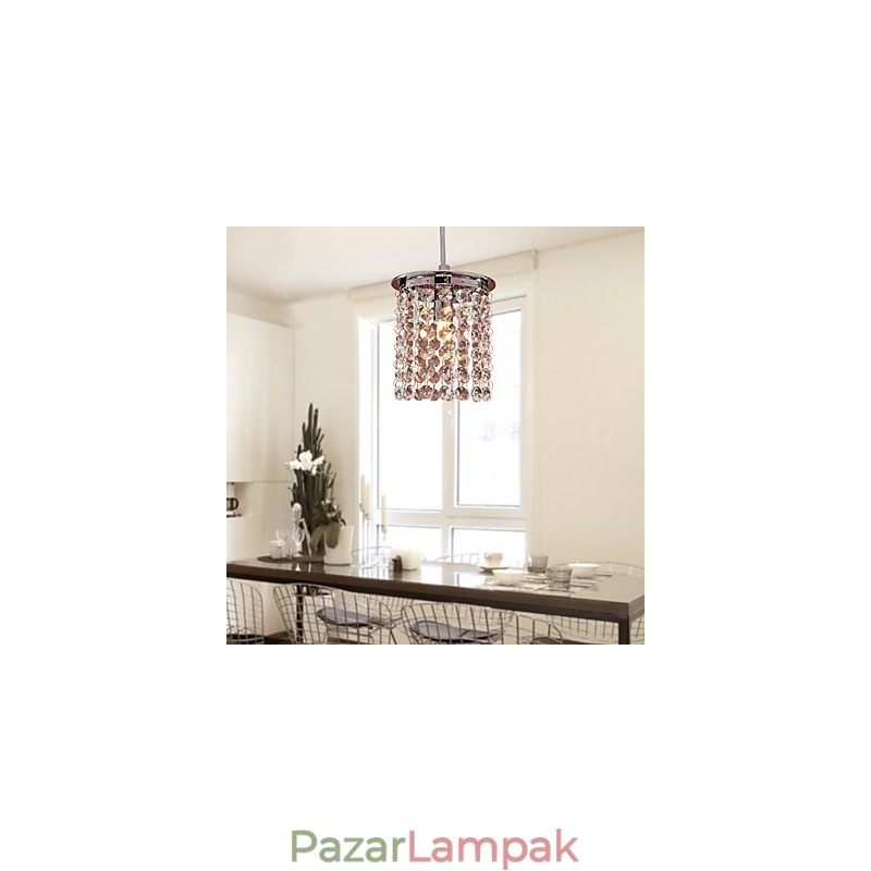 Modern, modern kristály mini stílusú, galvanizált függőlámpa