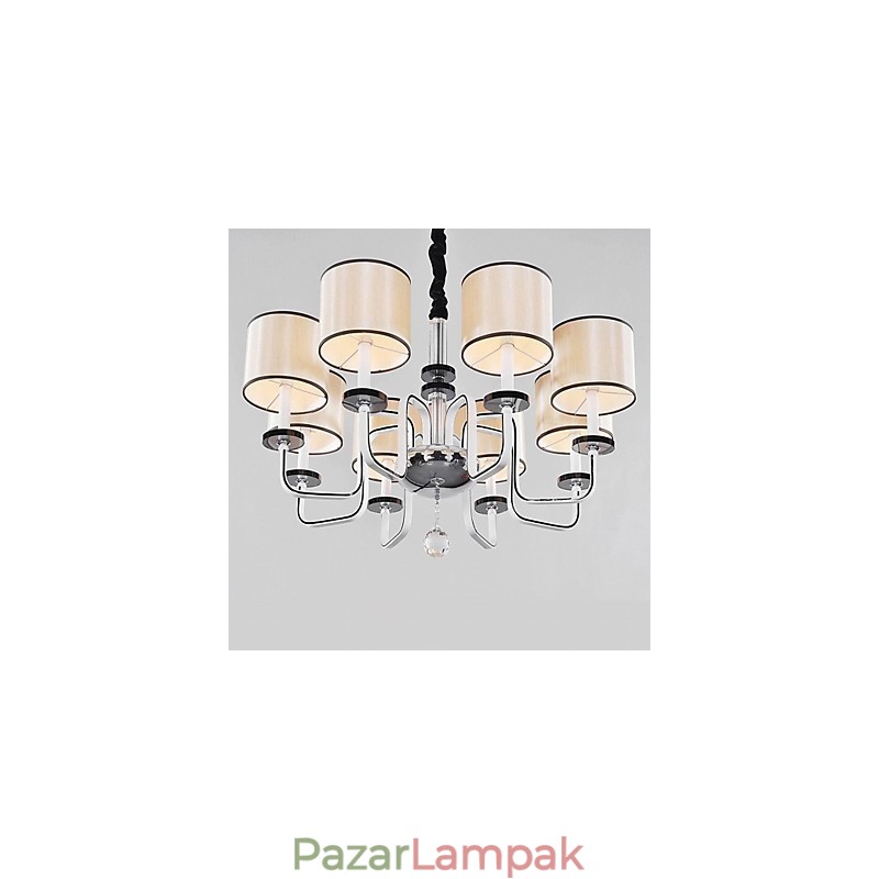 Modern modern kristály króm fém csillár