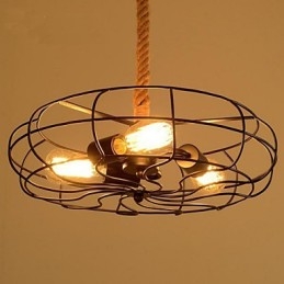 Vintage amerikai Lron Rope kreatív ipari ventilátorcsillár