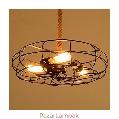 Vintage amerikai Lron Rope kreatív ipari ventilátorcsillár Vintage amerikai Lron Rope kreatív ipari ventilátorcsillár