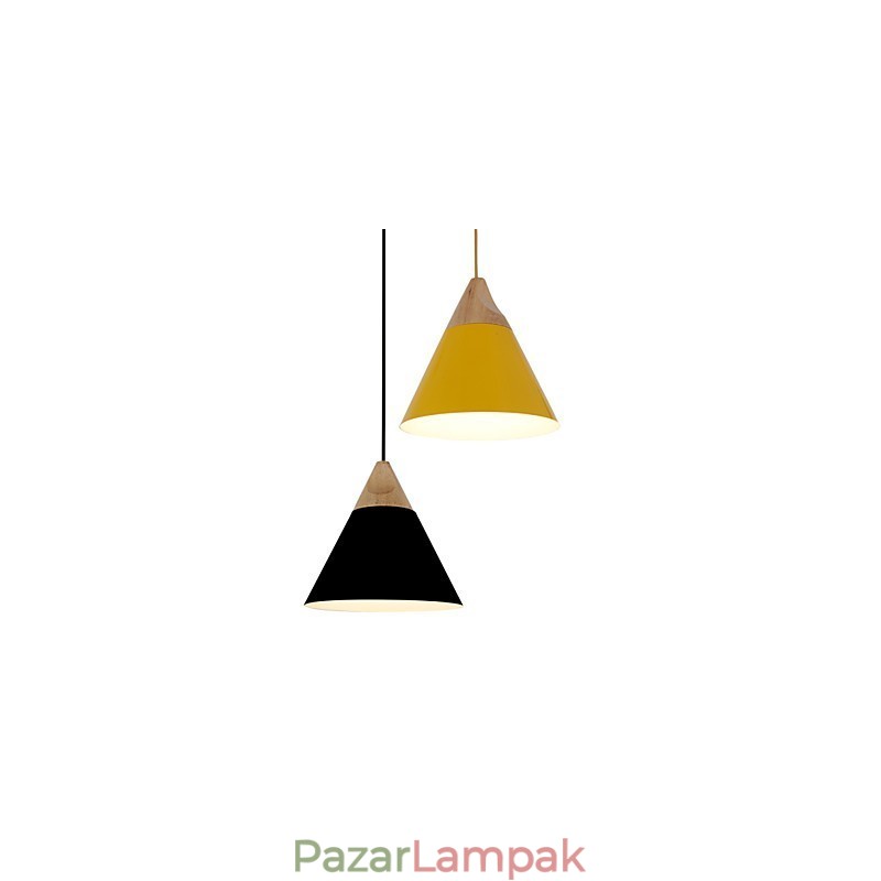 Mini Artistic kúpos függőlámpa 1 Világos Mordern Simplicity Befejezés Fekete-fehér Sárga Alumínium és Fa csepplámpa