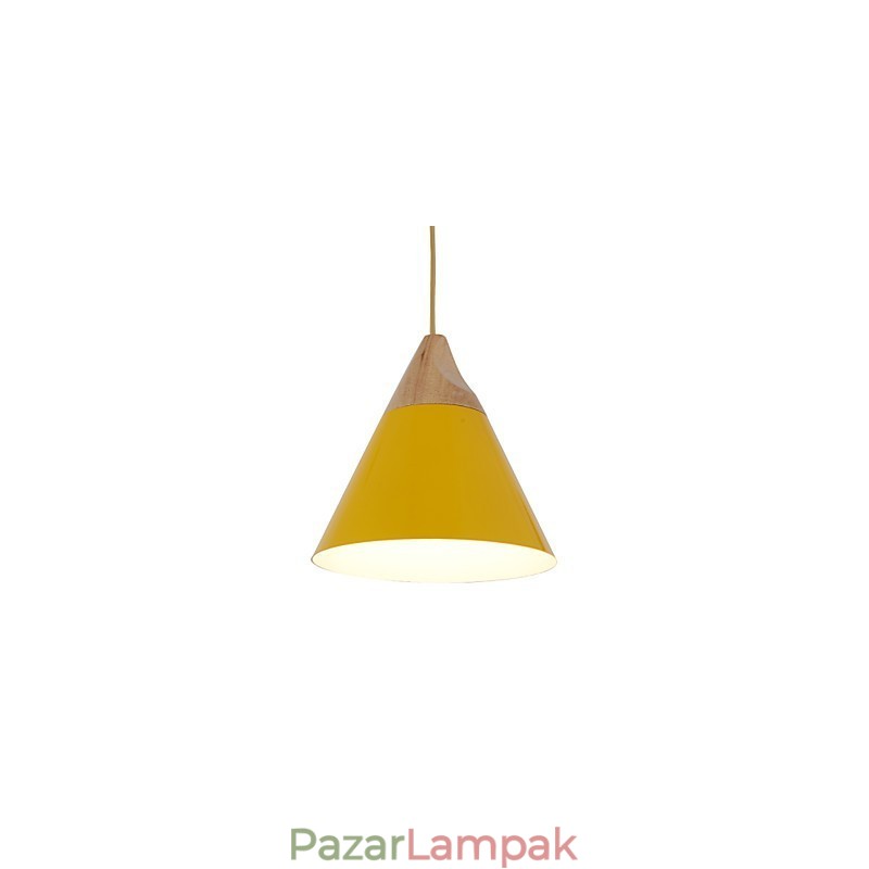 Mini Artistic kúpos függőlámpa 1 Világos Mordern Simplicity Befejezés Fekete-fehér Sárga Alumínium és Fa csepplámpa