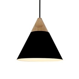 Mini Artistic kúpos függőlámpa 1 Világos Mordern Simplicity Befejezés Fekete-fehér Sárga Alumínium és Fa csepplámpa