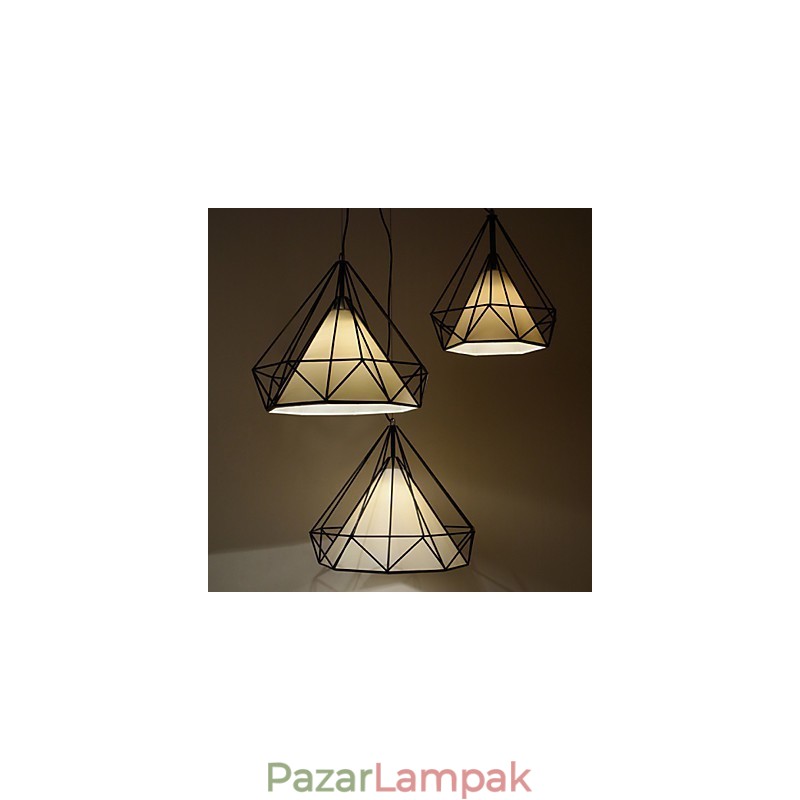 Gyémánt mini függőlámpa 1 könnyű, modern egyszerű fekete-fehér kivitelű szénacél szövetből készült csepplámpa