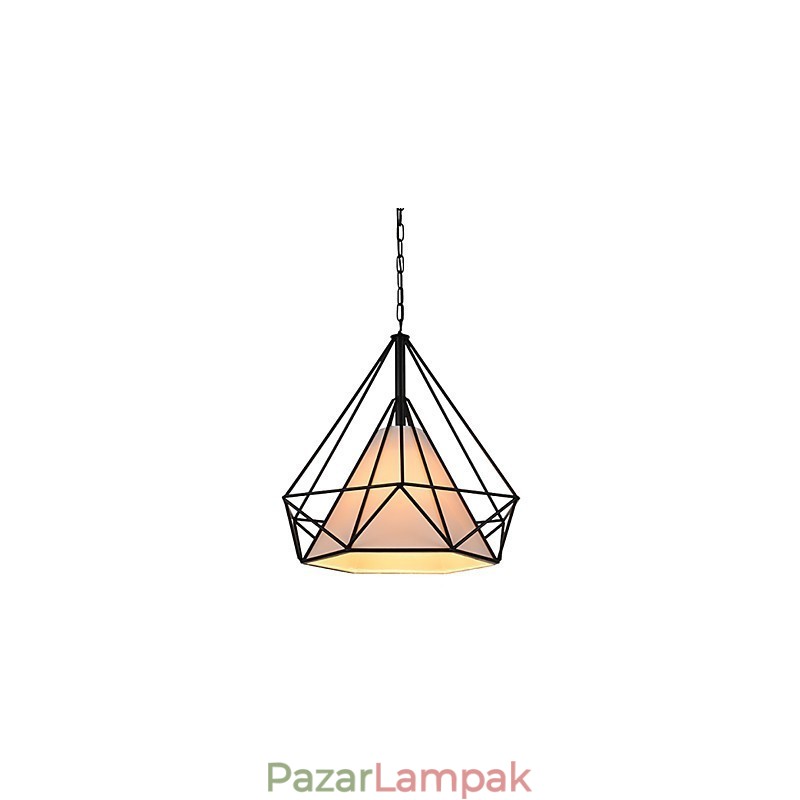 Gyémánt mini függőlámpa 1 könnyű, modern egyszerű fekete-fehér kivitelű szénacél szövetből készült csepplámpa