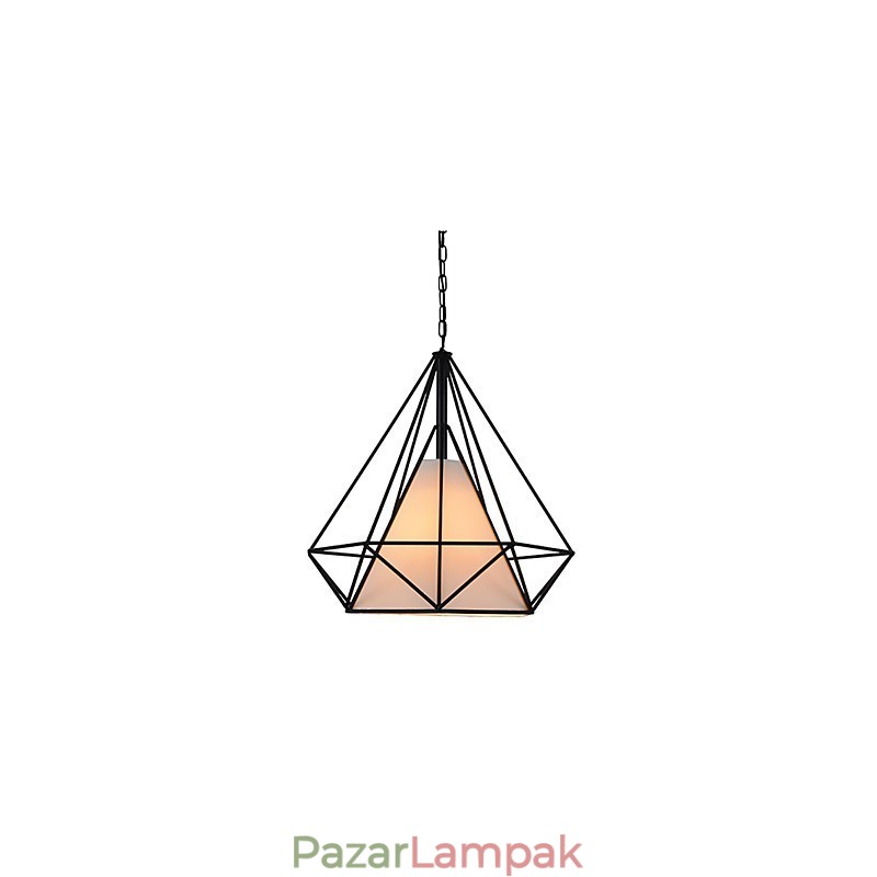 Gyémánt mini függőlámpa 1 könnyű, modern egyszerű fekete-fehér kivitelű szénacél szövetből készült csepplámpa